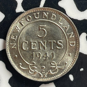 1941 Newfoundland 5 Cents Lot#T7947 Silver! High Grade! Beautiful!