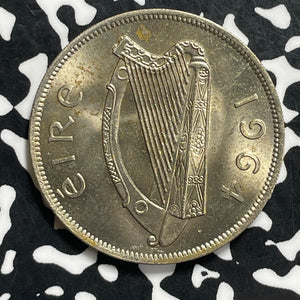 1964 Ireland 1/2 Crown Half Crown Lot#C0627 High Grade! Beautiful!