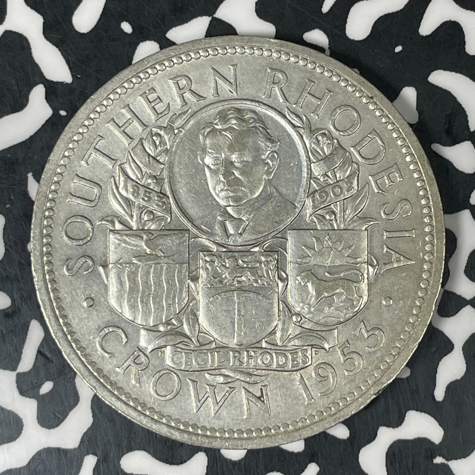 1953 Southern Rhodesia Cecil Rhodes 1 Crown Lot#JM0554 Large Silver!