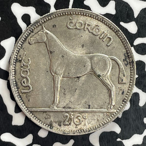1942 Ireland 1/2 Crown Lot#C1007 Silver! High Grade! Beautiful!