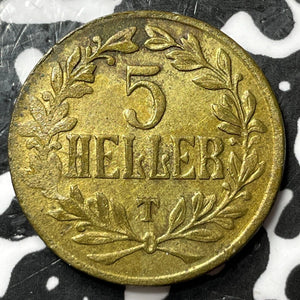 1916-T German East Africa 5 Heller Lot#D7126 Nice!