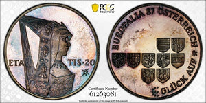 1987 Austria Mary Medal PCGS PR66 DCAM Lot#G1095 Silver! Museler-45/46