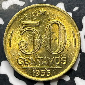 1955 Brazil 50 Centavos (7 Available) (1 Coin Only) High Grade! Beautiful!