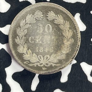 1846 France 50 Centimes Lot#T8755 Silver!