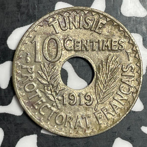 1919 Tunisia 10 Centimes Lot#T2820 Nice!