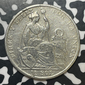 1928 Peru 1/2 Sol Half Sol Lot#T1714 Silver!