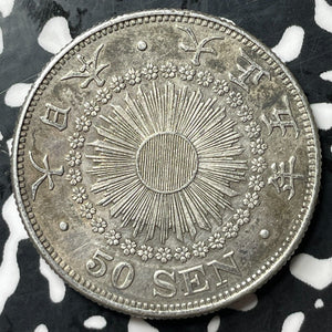 (1916) Japan 50 Sen Lot#E8757 Silver! Nice!