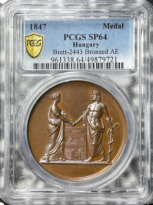 1847 Hungary Odenburg Meeting Of Doctors & Scientists Medal PCGS SP64 Lot#GV8484