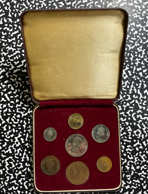 1955 Eastern Caribbean Territories 7x Coin Proof Set Lot#B2744 W/ Original Case