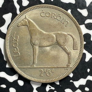 1955 Ireland 1/2 Crown Half Crown Lot#C0649 High Grade! Beautiful!