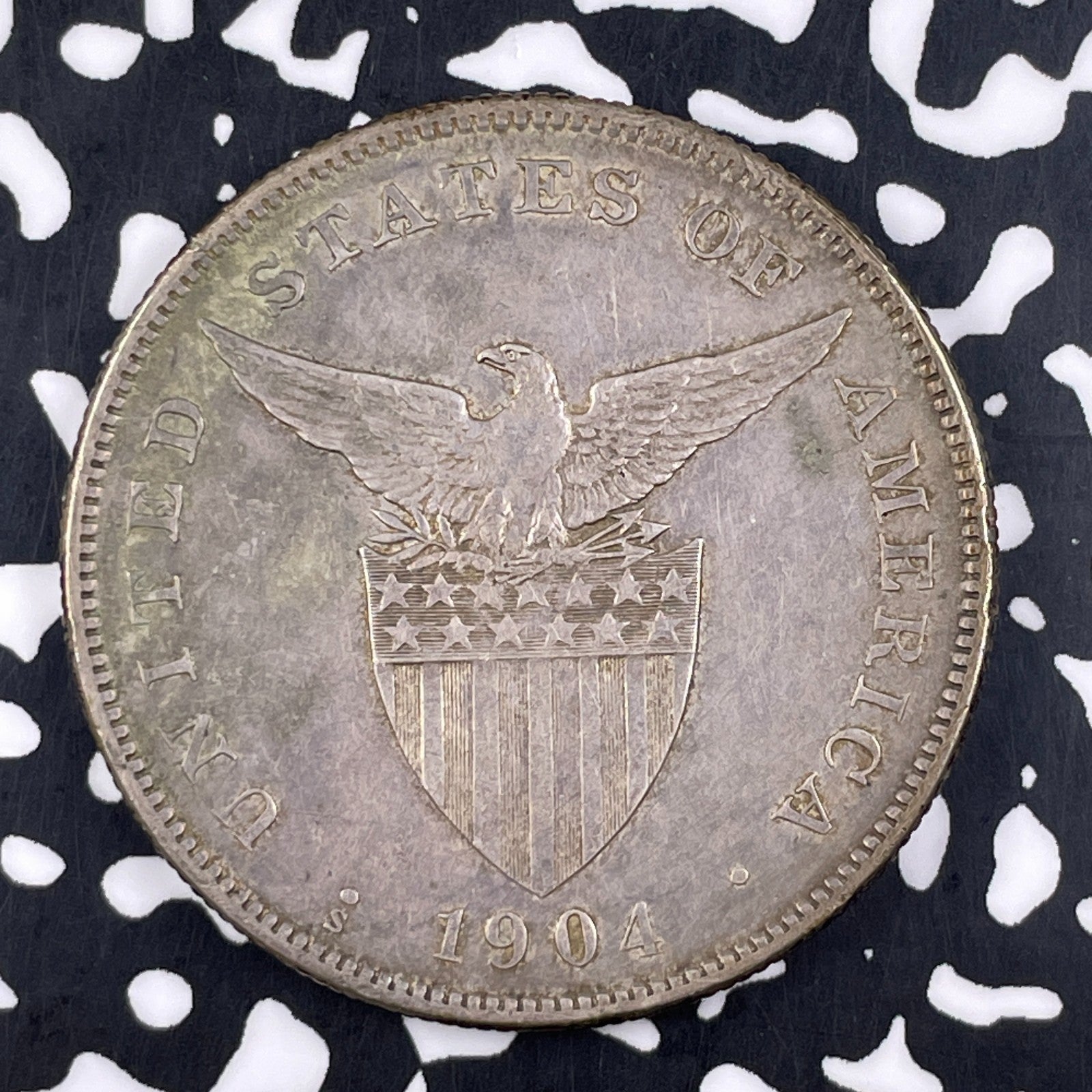 1904-S U.S. Philippines 1 Peso Lot#JM1326 Large Silver! Nice!