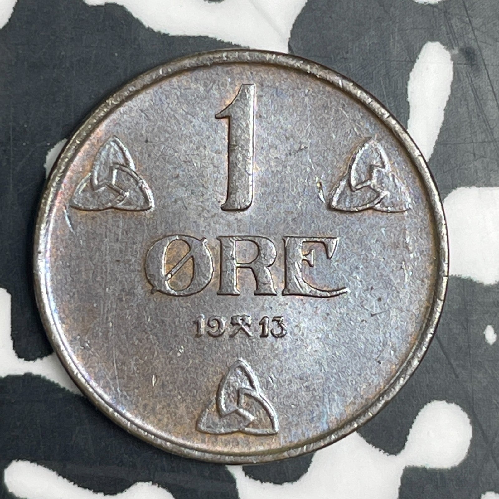 1913 Norway 1 Ore Lot#C9323 High Grade! Beautiful!