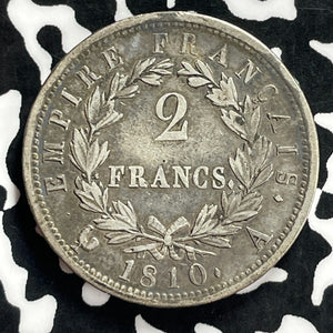 1810-A France Napoleon 2 Francs Lot#JM9849 Silver!