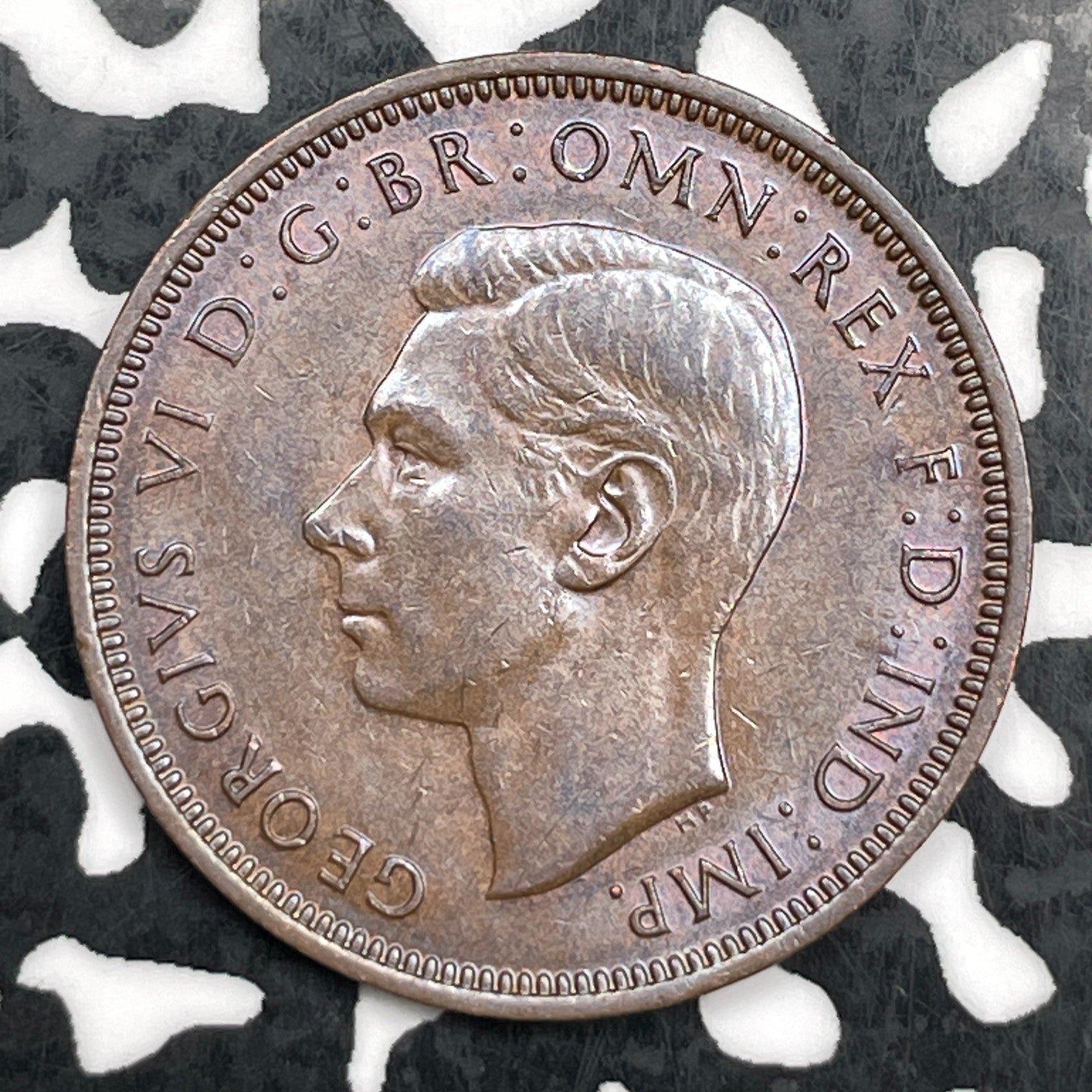 1944 Great Britain 1/2 Penny Half Penny Lot#F5513 High Grade! Beautiful!