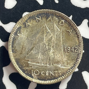 1942 Canada 10 Cents Lot#T7855 Silver! High Grade! Beautiful!