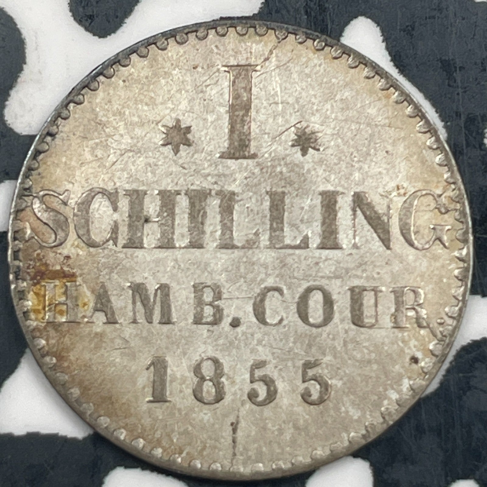 1855 Germany Hamburg 1 Schilling Lot# N3753 Nice!