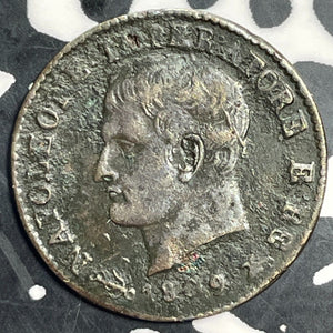 1809-V Italy Kingdom of Napoleon 1 Centesimo Lot#T0156 Nice Detail, Corrosion