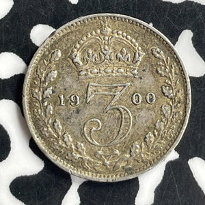 1900 Great Britain 3 Pence Threepence Lot#T6955 Silver! Nice!