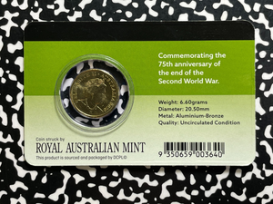 2020 Australia Mint End Of WWII 75th Anniversary $2 Dollars Lot#OV1612 With Case