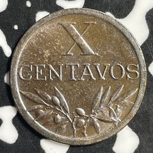 1947 Portugal 10 Centavos Lot#E5088 High Grade! Beautiful Toning!