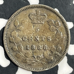 1886 Canada 5 Cents Lot#T0773 Silver!