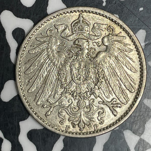 1912-F Germany 1 Mark Lot#T6017 Silver! Key Date!