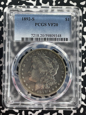 1892-S U.S. $1 Morgan Dollar PCGS VF20 Lot#G685 Silver!