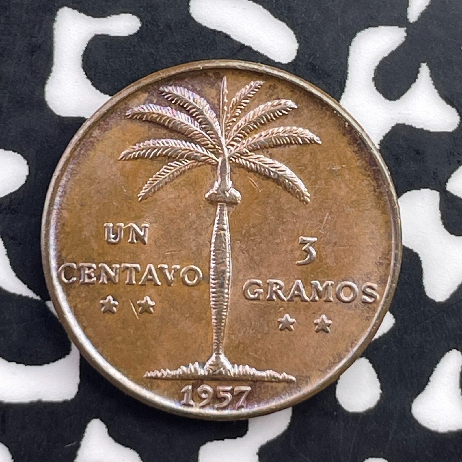1957 Dominican Republic 1 Centavo Lot#C5635 High Grade! Beautiful!