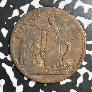 (1860-1866) New Zealand Morrin & Co. Aukland 1 Penny Token Lot#T6695 KM#Tn56.2