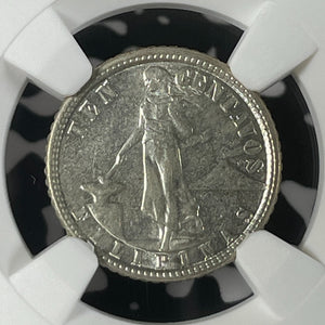 1920 U.S. Philippines 10 Centavos NGC AU58 Lot#G177 Silver! Key Date!