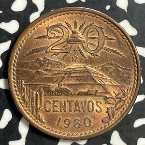 1960 Mexico 20 Centavos Lot#E7394 High Grade! Beautiful!