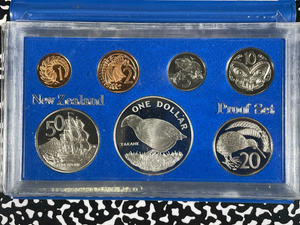 1982 New Zealand 7x Coin Proof Set Lot#B2617 Including Silver! W/ Original Case