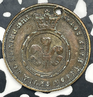 1851 Great Britain 1/2 Sov. Prince of Wales Token Lot#C0386 Holed