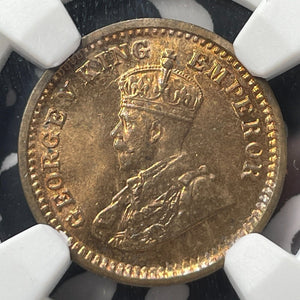 1916(C) India 1/12 Anna NGC MS65RB Lot#G8624 Gem BU!