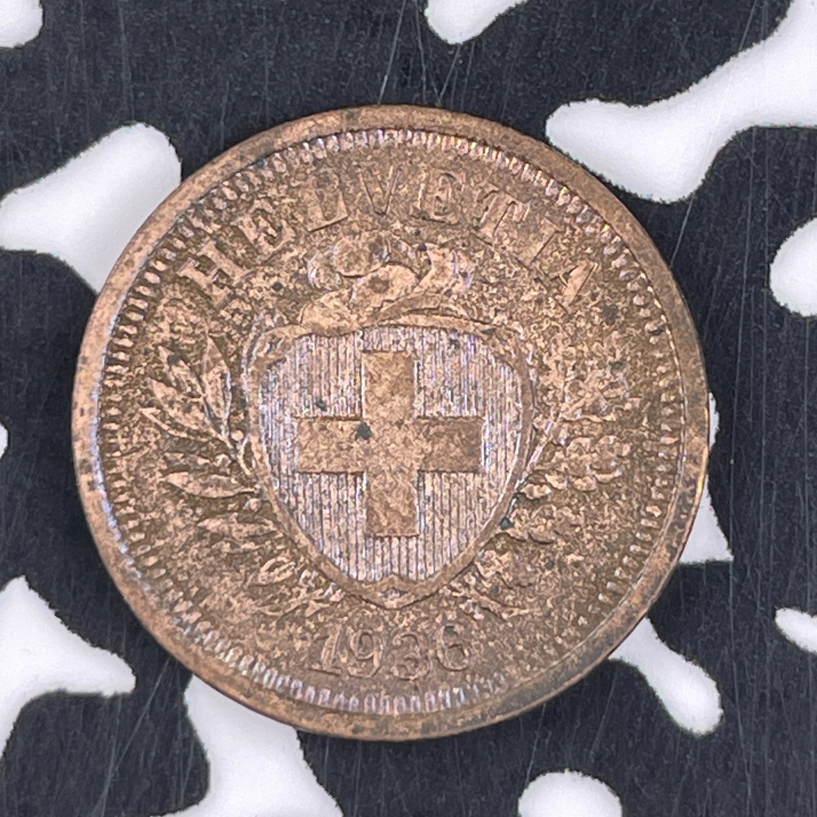 1936 Switzerland 1 Rappen Lot#F3358 High Grade! Beautiful!