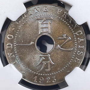 1923 French Indo-China 1 Centime NGC MS64BN Lot#G9156 Choice UNC!