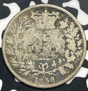 1859 Great Britain 6 Pence Sixpence Lot#T9937 Silver!