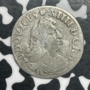 1675-D France 4 Sols Lot#T6503 Silver!