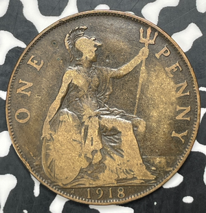 1918-H Great Britain Penny Lot#C0332 Better Date
