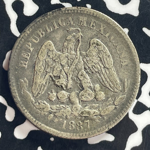 1887-Zs Z Mexico 25 Centavos Lot#T7920 Silver!