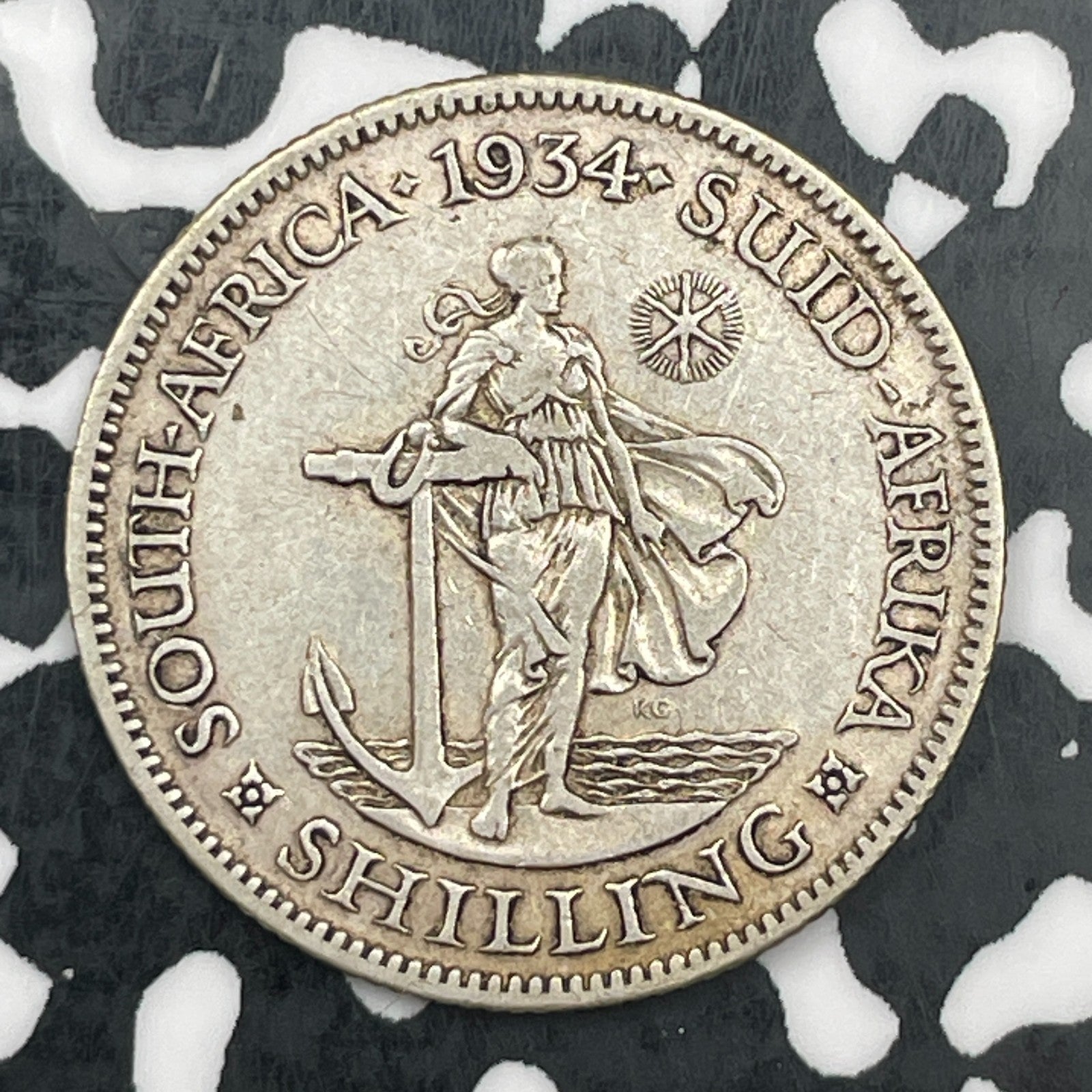 1934 South Africa 1 Shilling Lot#F9444 Silver!