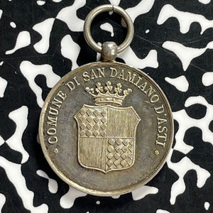 Undated Italy San Damiano Equestrian Competition Medal Lot#JM9834 Silver! 26mm