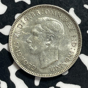 1944-S Australia 6 Pence Sixpence Lot#C0501 Silver! High Grade! Beautiful!