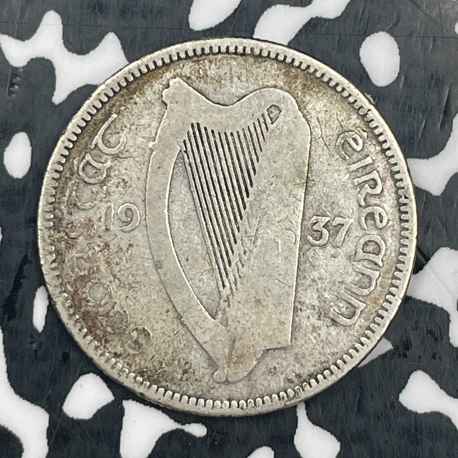 1937 Ireland 1 Shilling Lot#N3132 Silver! Key Date!