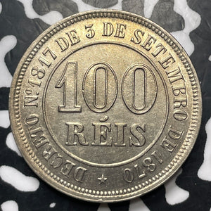 1883 Brazil 100 Reis Lot#JM8221 High Grade! Beautiful! 2,700 Minted