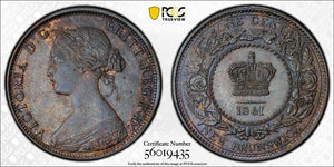1861 New Brunswick 1 Cent PCGS MS62BN Lot#G049 Nice UNC!