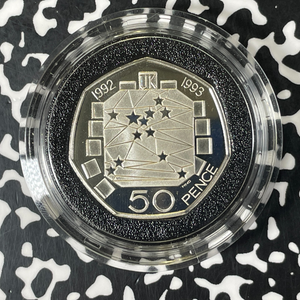 (1992-93) Great Britain 50 Pence Lot#B2543 Silver! Proof! W/ Box & C.O.A.