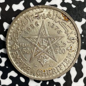 1956 Morocco 500 Francs Lot#E1510 Large Silver Coin! Nice!