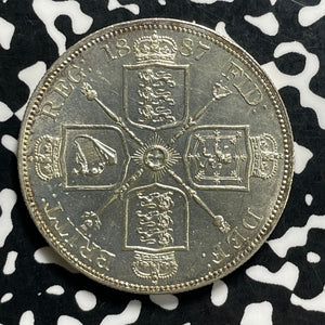 1887 Great Britian Double Florin Lot#JM9968 Silver! High Grade! Beautiful!