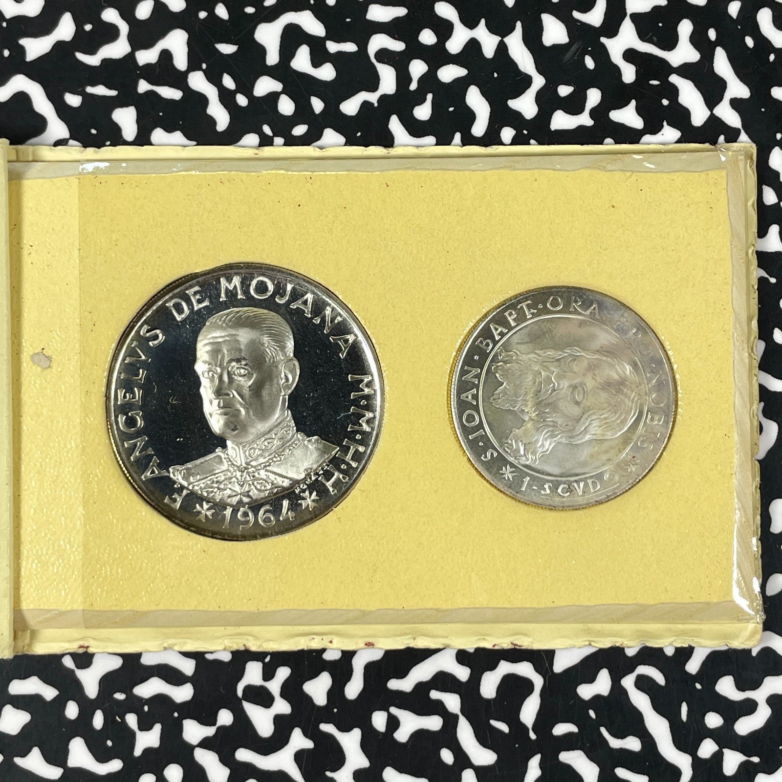 1964 Malta 2x Coin Proof Set Lot#B3418 Silver! With Case